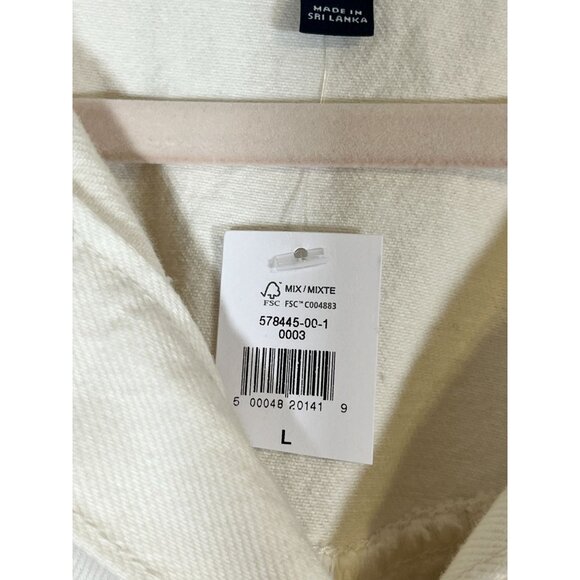 Gap Denim Jacket L White Western Boho Hippie Neutral Minimalist Classic Chic 80s - Picture 5 of 11